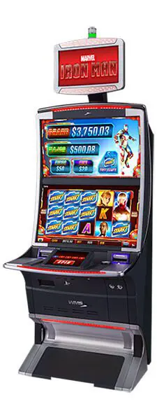 A slot machine with two different games on it.