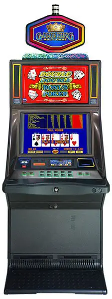 A video poker machine with four aces and three kings.
